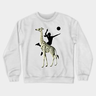 Yellow giraffe volleyball Crewneck Sweatshirt